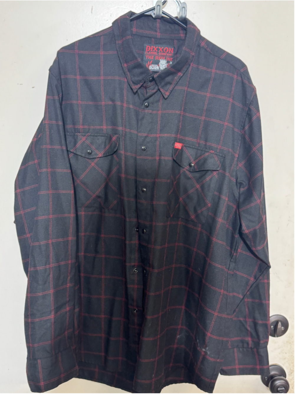 Red Line Men's Dixxon Flannel Button Down Shirt XXL Black Red Plaid